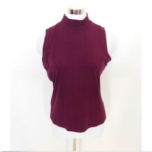 Banana Republic Sleeveless Berry Mock Neck…